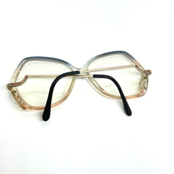 VINTAGE 70s OVERSIZED EYEGLASSES CLEAR GRADIENT BLUE PINK RETRO UNISEX FRAMES - Picture 11 of 16